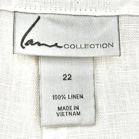 Lane  Bryant Collection White Linen Wide Straight Leg  Drawstring Pants Size 22 - Picture 4 of 5